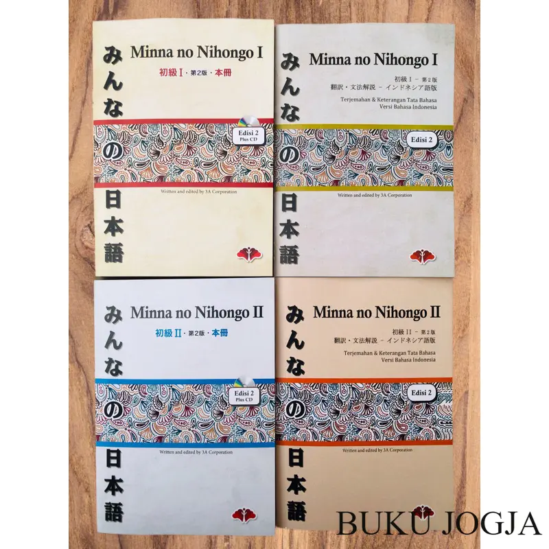 PAKET LENGKAP MINNA NO NIHONGO JILID 1 DAN 2 (4 BUKU)