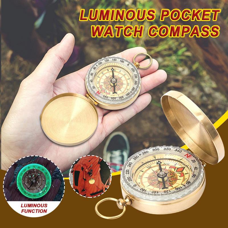 Camping Hiking Pocket Brass Golden Compass Portable Compass Outdoor Navigation Good Goods 2