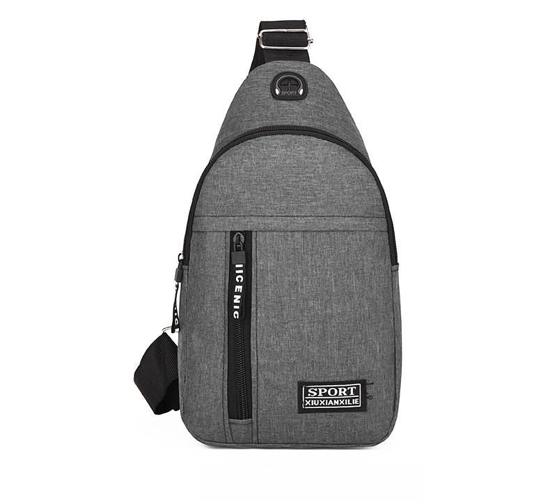 Product Introduction of 2025 new solid color chest bag men's trendy brand men's shoulder bag shoulder bag Oxford cloth casual bag small backpack 10