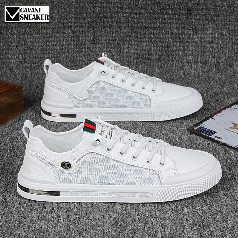 Giày Nam Sneaker Hotred Mới Phối Dây Thông Minh Giày Lười Dáng Classic 2024 Cao Su Đế Bằng