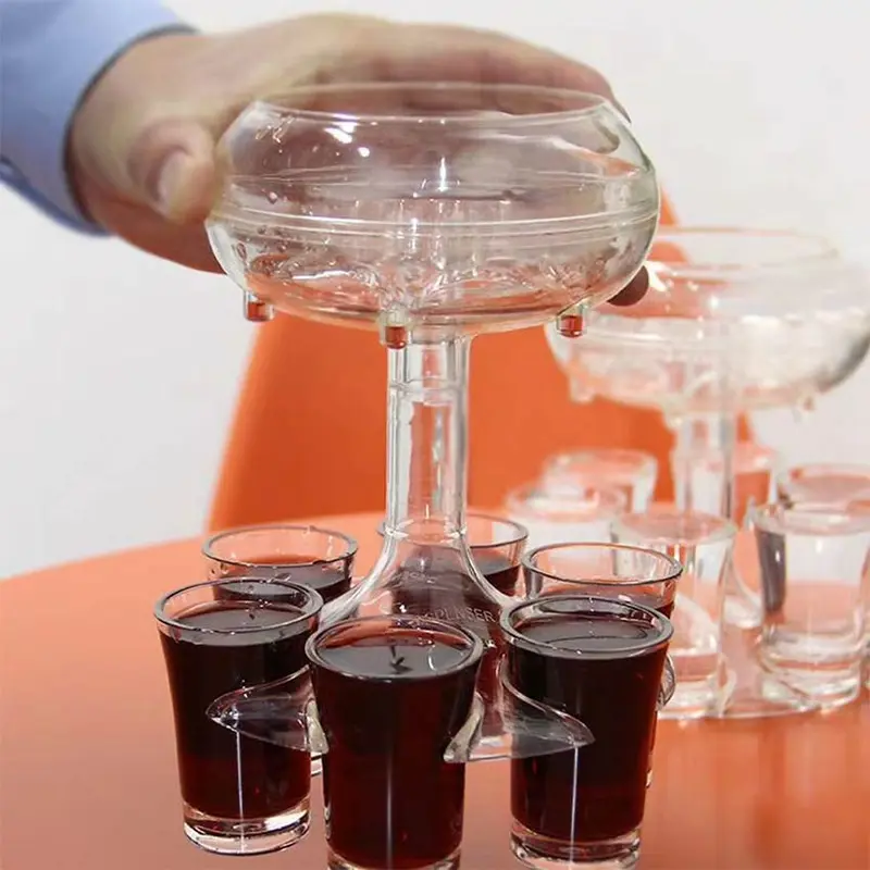 6 Shot Glass Dispenser Holder Party Beverage Drinking Games Bar Cocktail Wine Quick Filling Tool Carrier Caddy Liquor Dispenser 4