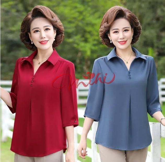Áo Sơ Mi Nữ Trung Niên A85 - Áo kiểu cho người lớn tuổi, trung tuổi U40 U50 U60 U70 - Shop thời trang cho mẹ, cho bà mặc mùa hè, thu đông hàng thiết kế đẹp sang trọng, cao cấp giá rẻ Bigsize cỡ lớn, cho người mập