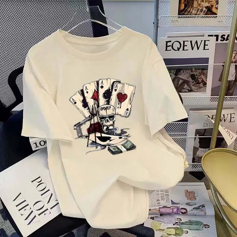 Cetakan tengkorak poker retro |Baju Oversize Pria|Kaos Pria Terbaru 2024|Kaos Cotton Combed 30s|Kaos Cowok Distro Original 100%|Kaos Pria Premium Tebal| Kaos Lengan Pendek Pria|Baju Kaos Oversize Couple |Kaos Oversize Pria Kaos Hitam 4