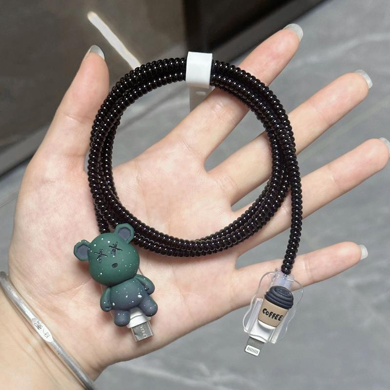 Bộ Chuyển Đổi iPhone 11 / 12 / 13 / 14 / 15, Vỏ Cáp Sạc, Bộ Bảo Vệ Cáp USB Dễ Thương, Dây Quấn Chống Vỡ, Bộ Điện Thoại Di Động, [Thanh Toán Khi Nhận Hàng] 3