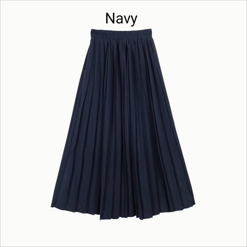 PAKET ISI 5 PCS ROK PLISKET PREMIUM JUMBO M FiT TO XXL / MAYUNG / MAXI REMPEL LIPAT PANJANG / MAKSI MUSLIM TERBARU TEBAL HYGET TERMURAH Polos Hitam Cokelat Navy Putih Navy 6