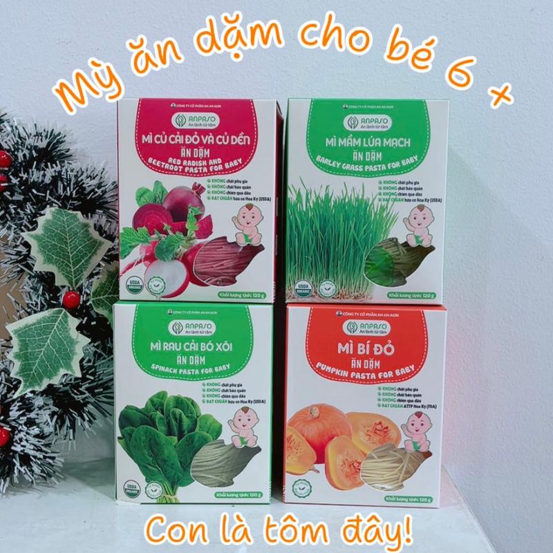 Mỳ ăn dặm cho bé 6m+ Organic Anpaso - mỳ rau củ hữu cơ bổ sung chất xơ cho bé