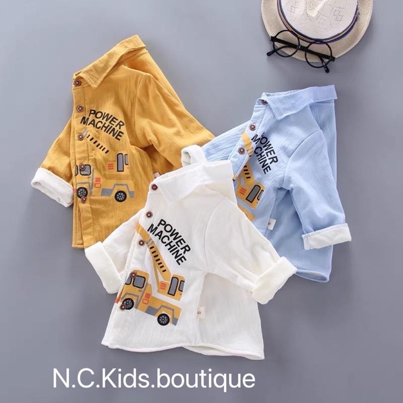  N.C.Kids.boutique Áo Sơ Mi Đũi Dài Tay Phong Cách Hàn Cho Bé Trai 8-23kg Chất Liệu Cao Cấp Mềm Mát Thấm Hút Mồ Hôi 