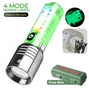 Senter Transparant Waterproof Zoom In Out 8 Mode Cahaya IPX 5 -Senter-520A