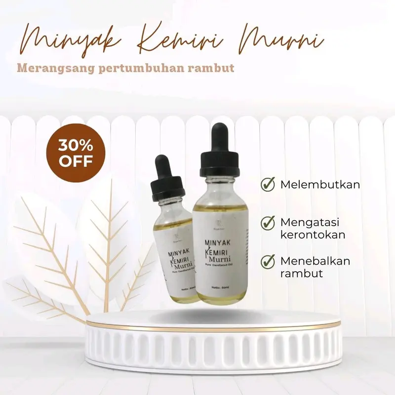 minyak kemiri asli murni 100% Penumbuh rambut Menumbuhkan Menebalkan Menghitamkan Perawatan Melembutkan Shampo 4