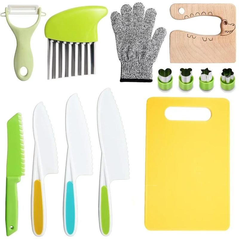 11/13/17pcs Kids Cooking Set – Montessori Real-Cooking Kitchen Tools & Safe Knives for Ages 2–8 8