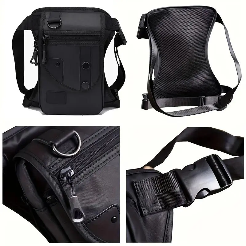 Men's Fashion Waterproof Oxford Cloth Chest Bag, Multipurpose Motorcycle Rider Travel Waist Bag, Universal Motorcycle Accessories for Men 4