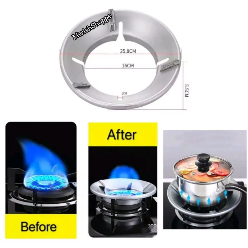 Alas tatakan kaki kompor gas rak 4 5 6 8 kaki penghemat gas penutup pelindung panci wajan teko Medan meriah meriahshoppe