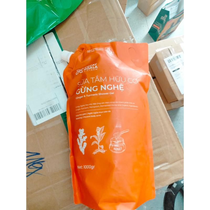 [combo]Túi Sữa Tắm Gừng Nghệ + Túi Gội Gừng Sả Cỏ Cây Hoa Lá 1000ml 9