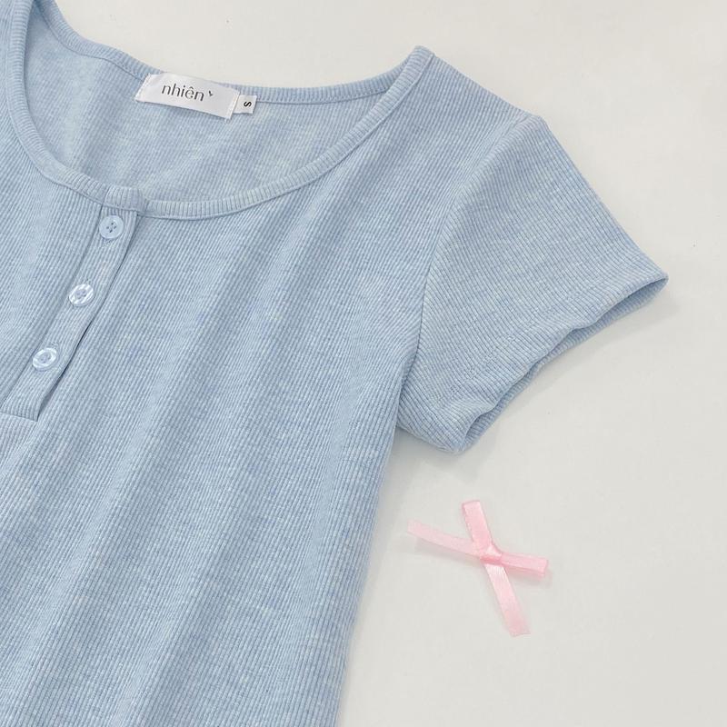 Product Introduction of Tamie Top - Áo thun nữ tay ngắn - áo thun cổ tròn nhiennhienvintage BT221 Women 10