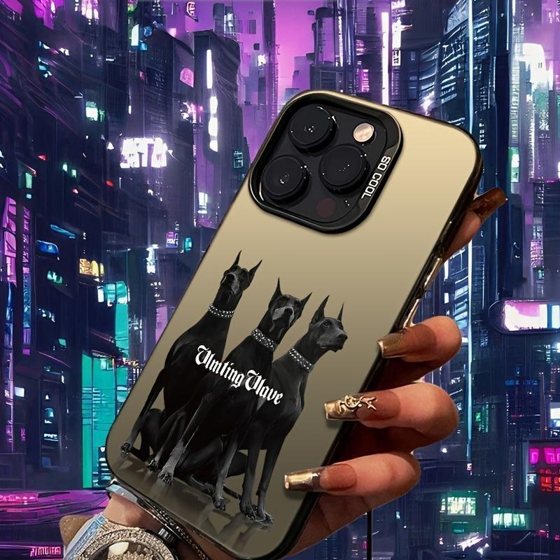 Doberman Dog Pattern Phone Case, Fashion Phone Protective Cover, Phone Accessory Compatible with iPhone 16 Pro Max 15 14 13 12 11, Casing 3
