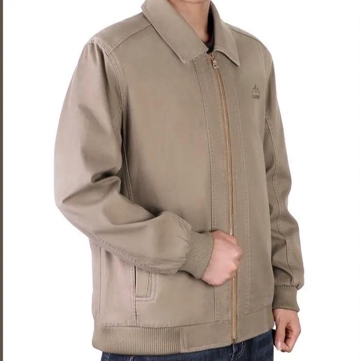 Áo Khoác Nam Trung Niên Tặng Bố Kaki Thô ẢNH THẬT Lót Lụa Quảng Châu Cực Đẹp + Ảnh Thật Menswear Jacket Dài Tay