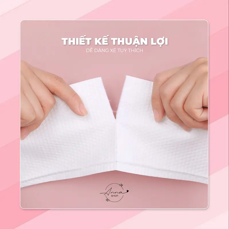 [Combo 5-10 Gói] Khăn lau mặt bông tờ dạng cuộn cao cấp, khăn mặt dùng 1 lần - 40 khăn/gói kích cỡ 20x20cm KL01 4