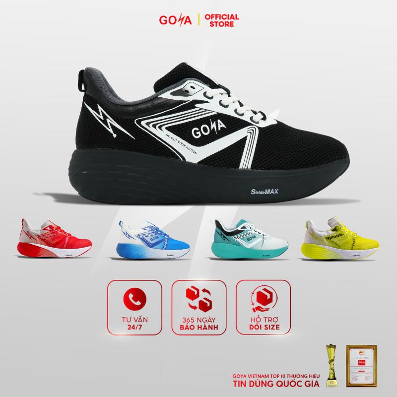 [Deal Hot] Giày  Sneaker thể thao chạy bộ chính hãng GOYA Strides 2 màu Đen, đệm êm, thoáng khí, bứt phá trên mọi khung đường hoàn hảo cho nam nữ tập chạy bộ Tập Chạy Bộ, Tập Thể Dục