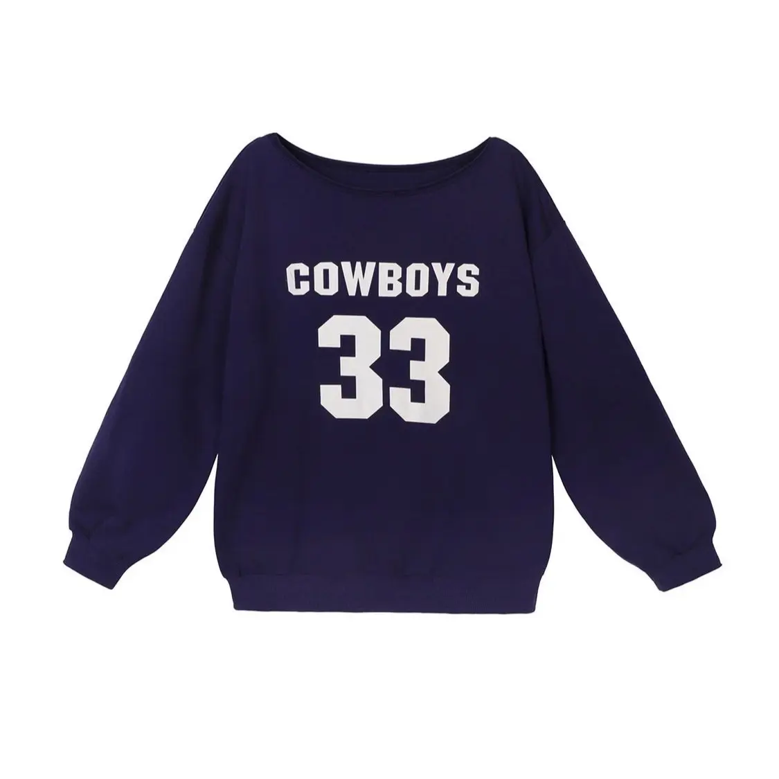 Áo thun nữ Ela CLothing, Áo Sweater trễ vai sexy in số 33 hoạ tiết chữ chất nỉ bông gợi cảm - Top Women Hoodie Dài Tay áo  hoodie aos  weaternu sweater  xinh