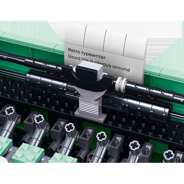 Khối Xây Dựng Máy Đánh Chữ Cổ Điển Zhe Gao, Bộ Sưu Tập Hoài Cổ Đồ Trang Trí, Hạt Nhỏ Đồ Chơi Khối Lắp Ráp Quà Tặng, Số Mẫu 01025 2