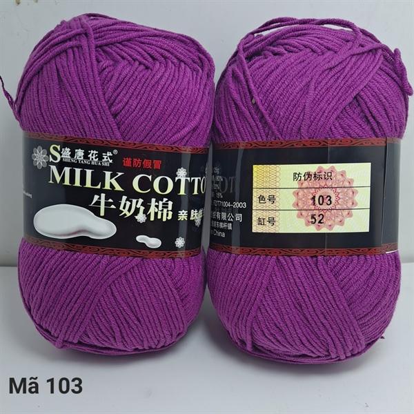 1 cuộn len milk cotton 125g đẹp