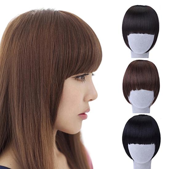 KA.B Pretty Girl\'s Clip on/in Neat Bangs Straight Fake Bob Style Fringe Hairpiece 6