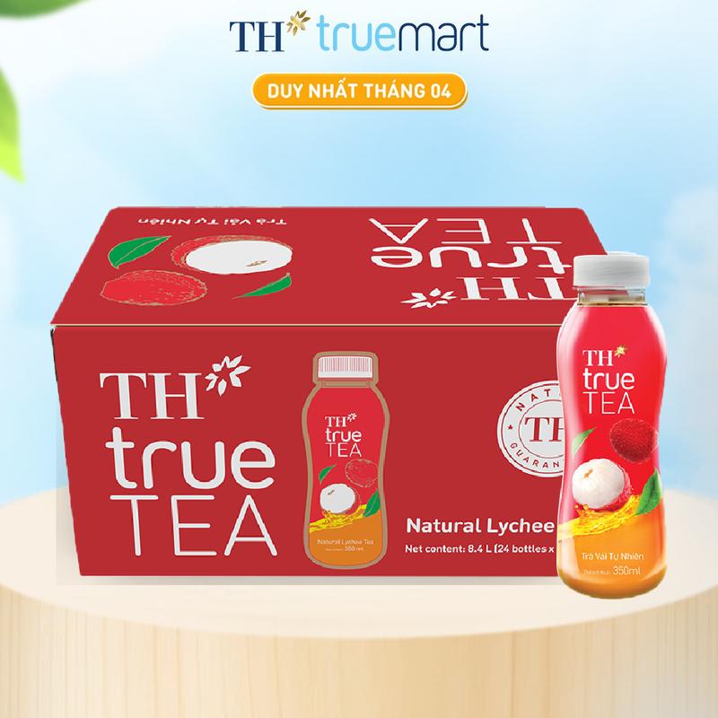 Thùng 24 chai Trà Vải Tự Nhiên TH true TEA 350ml (24 x 350ml)