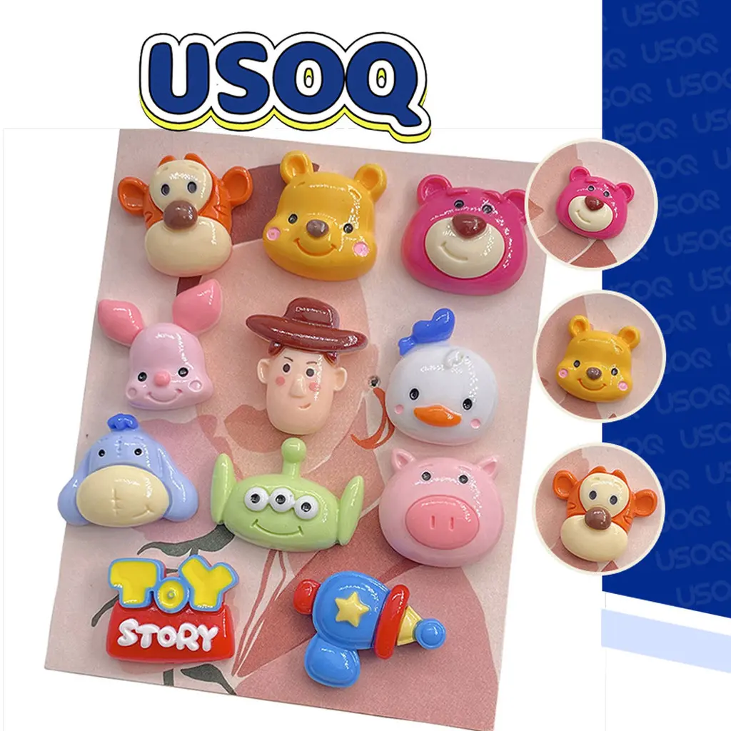 Nút Jibbitz Croc, USOQ, Thiết kế hoạt hình Tigger & Pooh, Khóa giày hang động, Phụ kiện tự làm, Nút Jibbitz Croc