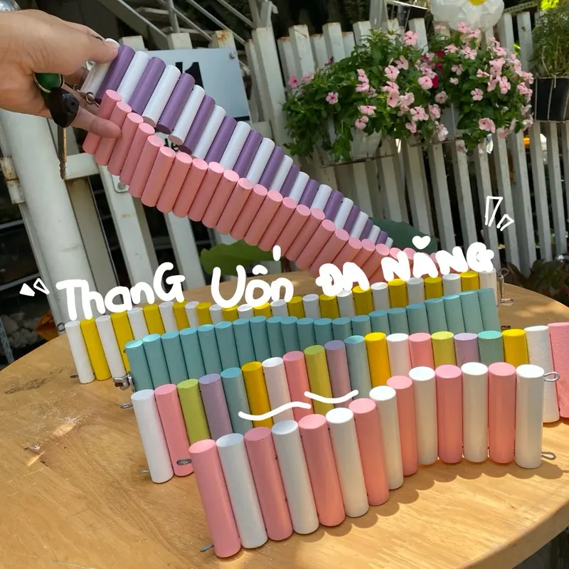 Thang uốn gỗ màu THẤP 6CM, trang trí chuồng ốc rụt rè, ốc mượn hồn, cua ẩn sĩ, dã tràng, hermit crab 0