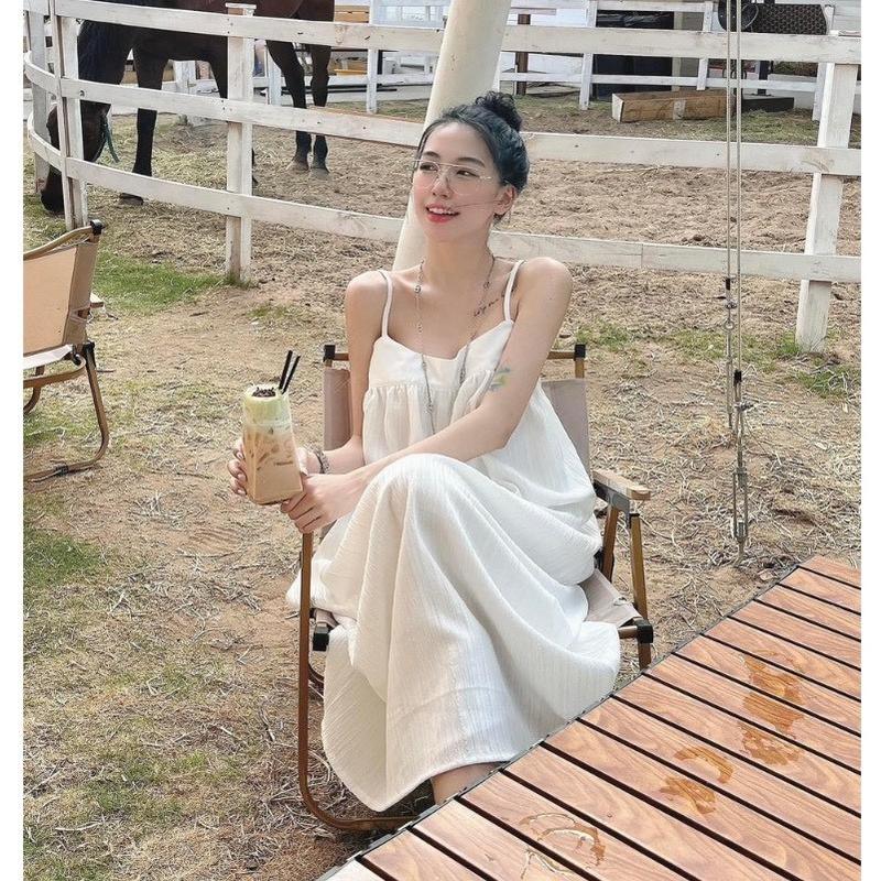 Product Introduction of [ 40 - 120kg] Váy maxi đũi tơ dây chỉnh mềm đẹp, đầm maxi bigsize đi chơi đi biển Nữ Dress 2