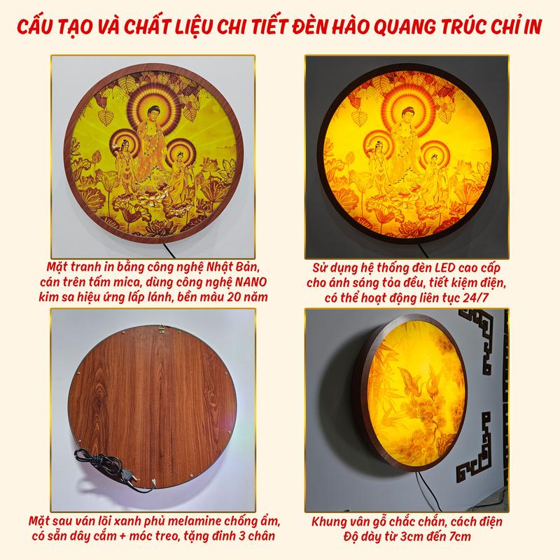 Product Introduction of Đèn Hào Quang Mandala In Tranh Trúc Chỉ CHÂN THIỆN MỸ, Trang Trí Bàn Thờ Phật, Treo Phòng Thờ TC-HQ-66 Decor 12