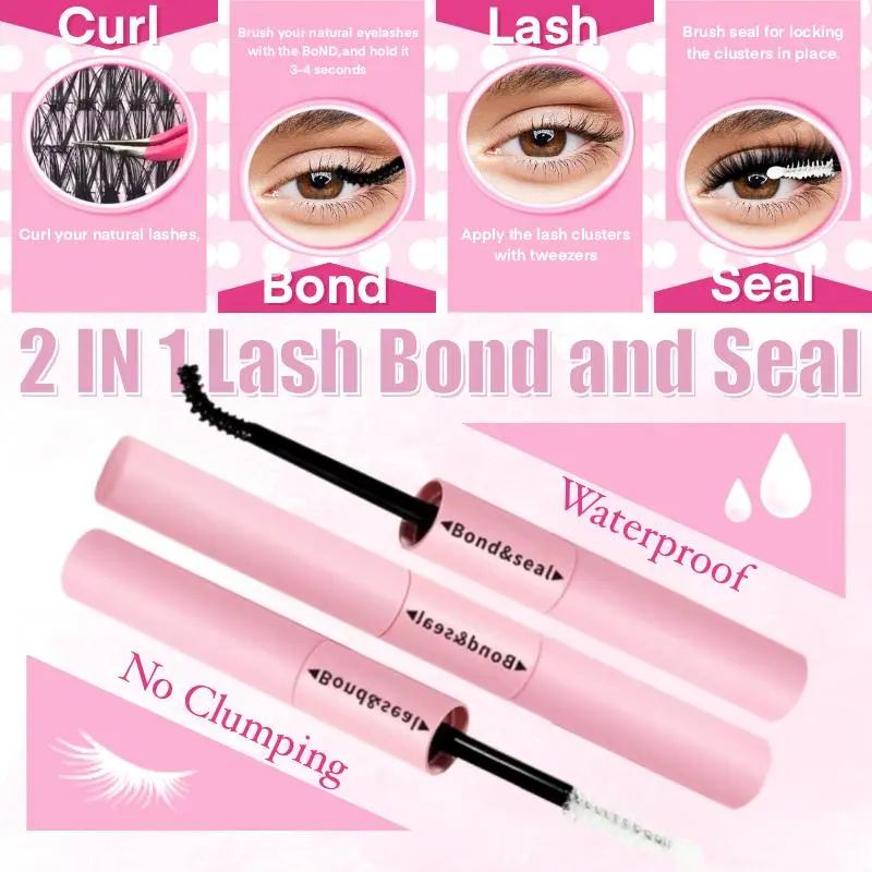 Upgraded Eyelash Extension Kit with Eyelash Glue & Remover & Tweezers & Brush, 1 Set 9-16mm 30D & 40D & 50D Mixed Individual Lashes, Professional Eye Makeup Accessories, Pretend Makeup Kit, Eyelashes Gift for Girlfriend, Volume Individual Lashes 4