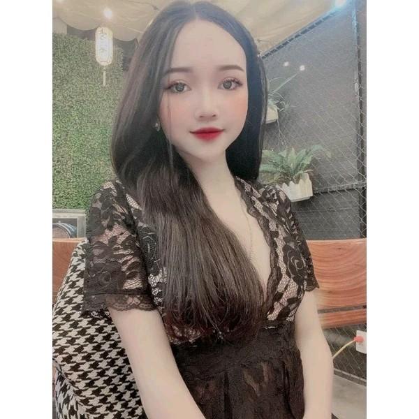 Sét Đầm Ren Cổ V Tay Ngắn Xếp Tầng Kèm Quần Đùi Nữ Women Dress Áo Kem Nhung Top 1