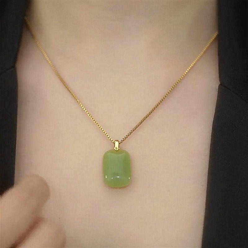 [Store Hot Sale] Popular Worry-Free Titanium Steel Pendant Necklace Internet Celebrity Fashionable Temperament Peaceful No Worries Non-Fading Bone Chain 3