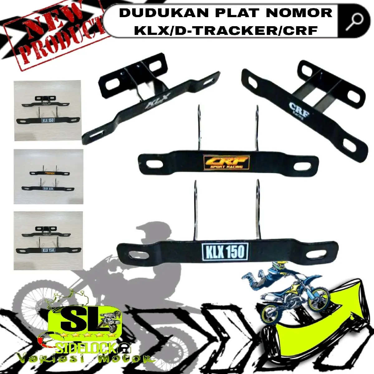 DUDUKAN PLAT NOMER KLX D-TRACKER CRF 150L WR155