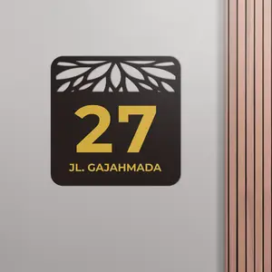 NOMOR RUMAH ACRYLIC MURAH KUALITAS PREMIUM - UKURAN 15 X 15 CM (POLA CUTTING DAUN) TAHAN SEGALA CUACA