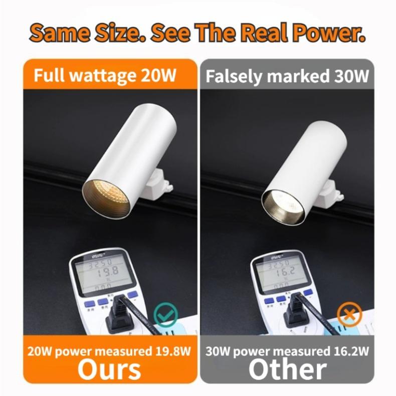Product Introduction of Tenchamp LED Track Light 15W 20W 25W Spotlight Ceiling Lighting 220V COB Track Light Black White Spotlight 18