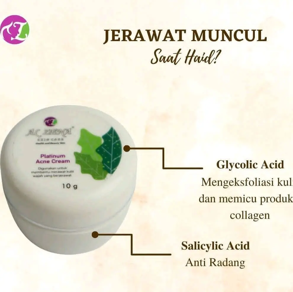 KRIM MALAM ACNE PLATINUM UNTUK BUMIL/PEMULA ALZENA SKINCARE 100% ORI BPOM