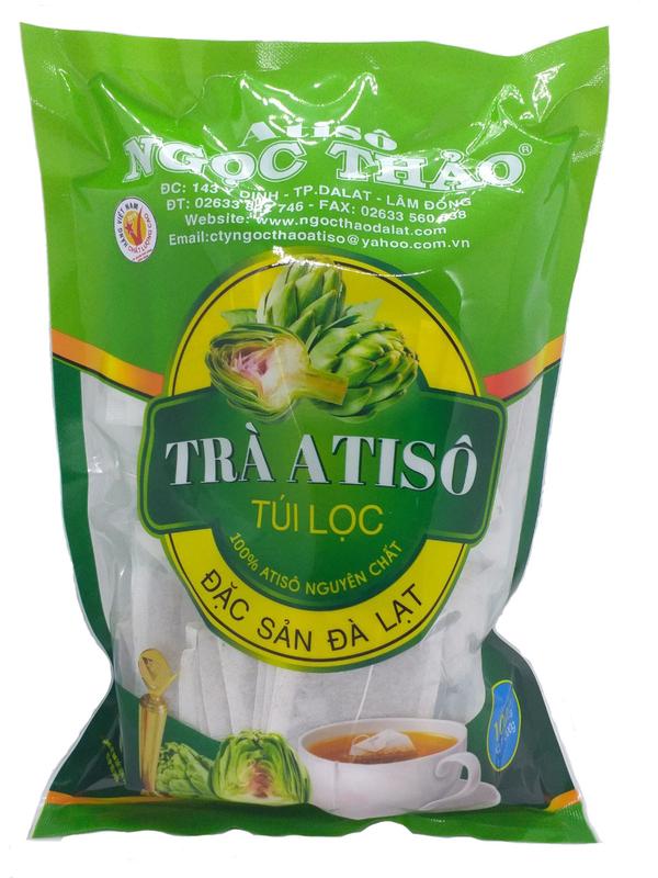 Gói trà atiso 100 túi lọc thanh nhiệt gói màu xanh lá dặc sản Đà Lạt