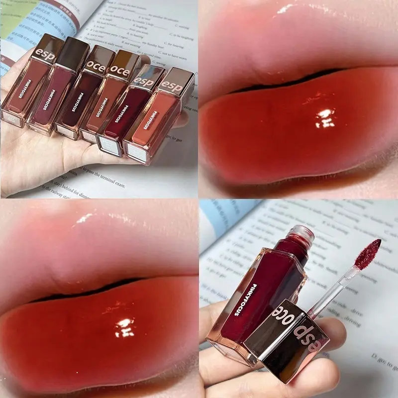 Ống Vuông Nhỏ, Bề Mặt Gương, Son Bóng Dưỡng Ẩm Lâu Trôi, Dễ Sử Dụng, 6 Màu Trang Điểm Mỹ Phẩm
