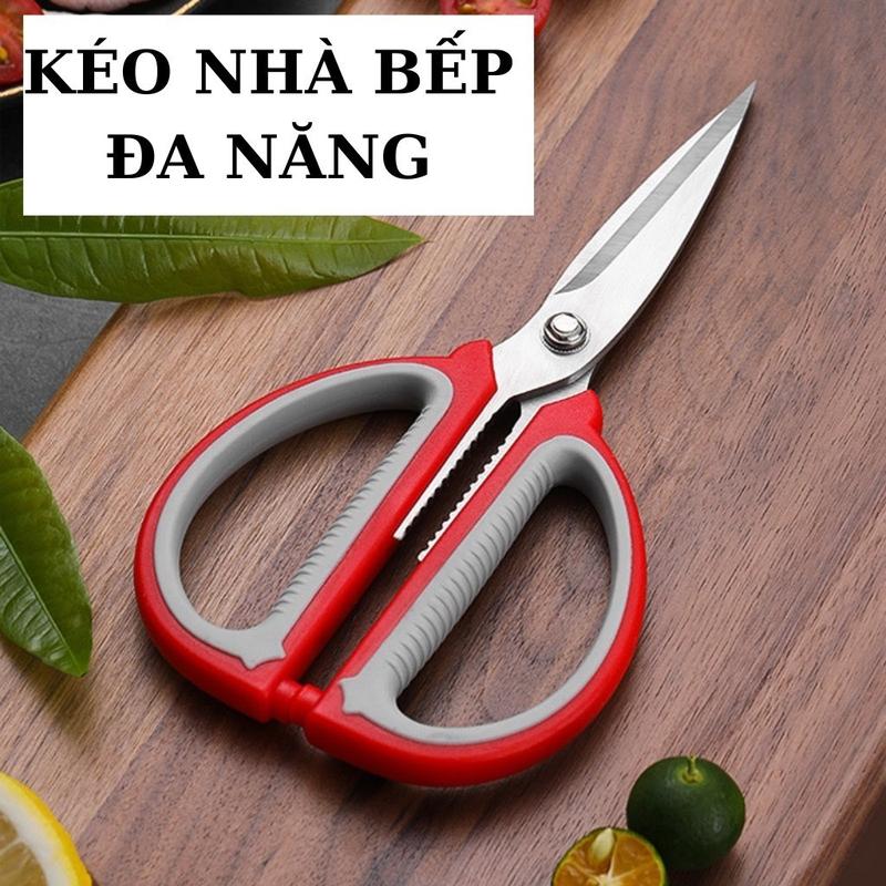 Kéo Màu Đỏ Inox Đa Năng Cán Nhựa Dụng Cụ Nhà Bếp Cắt Thực Phẩm Cao Cấp Siêu Sắc…