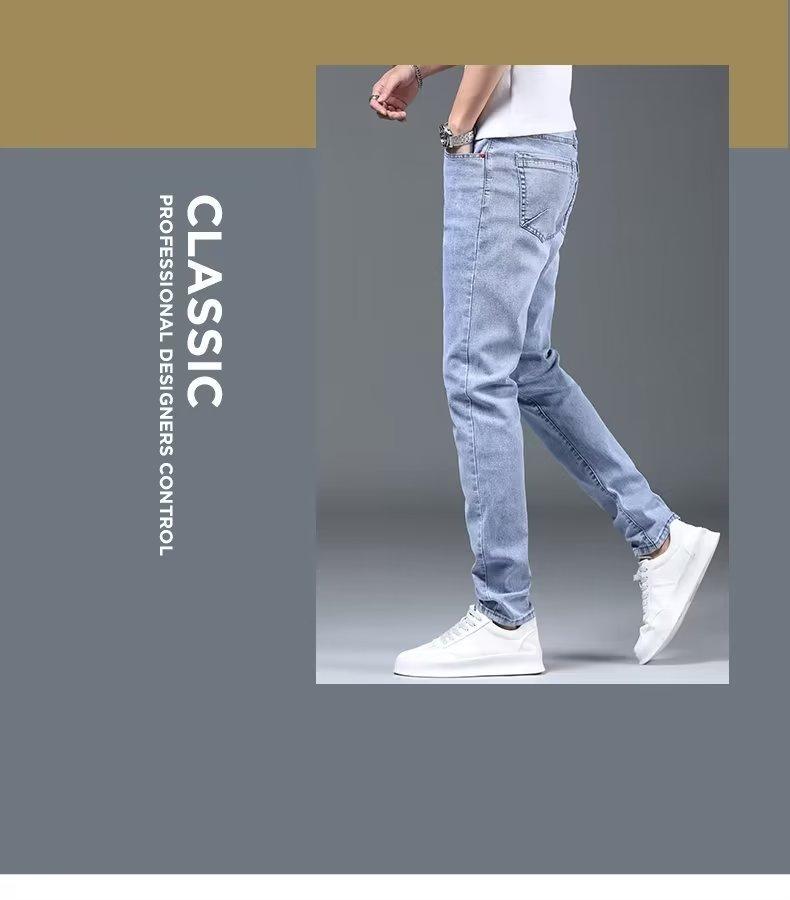 Product Introduction of Jeans Men's Korean Style Stretch Feet Pants Pants Bottoms Fashion Casual Teen Trousers 8