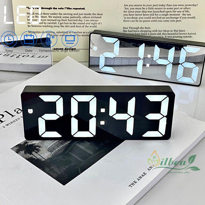  Đồng Hồ LED Decor Có Báo Thức Hiển Thị Nhiệt Độ Sử Dụng Pin Hoặc Cắm Điện 
