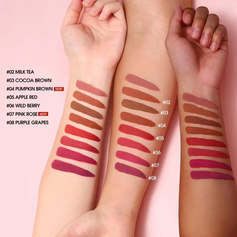 【TERSEDIA&COD】O.TWO.O Lipstik Matte Tahan Lama Tahan Air 24 Jam Tinta Beludru Pewarna Bibir Anti Lengket Lip Gloss Lipstik Cair Makeup Untuk Bibir Lipstick Kosmetik 6