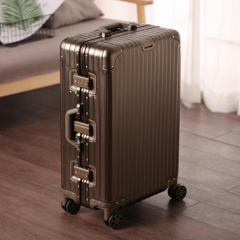 VALI NHÔM NGUYÊN KHỐI CAO CẤP SIZE 20 24 29 INCH AS801 4 bánh xoay 360 xám bạc Jean Len valichat luong valik hung hộp đựng cứng nhẹ vali xách tay valik hung vali Kem