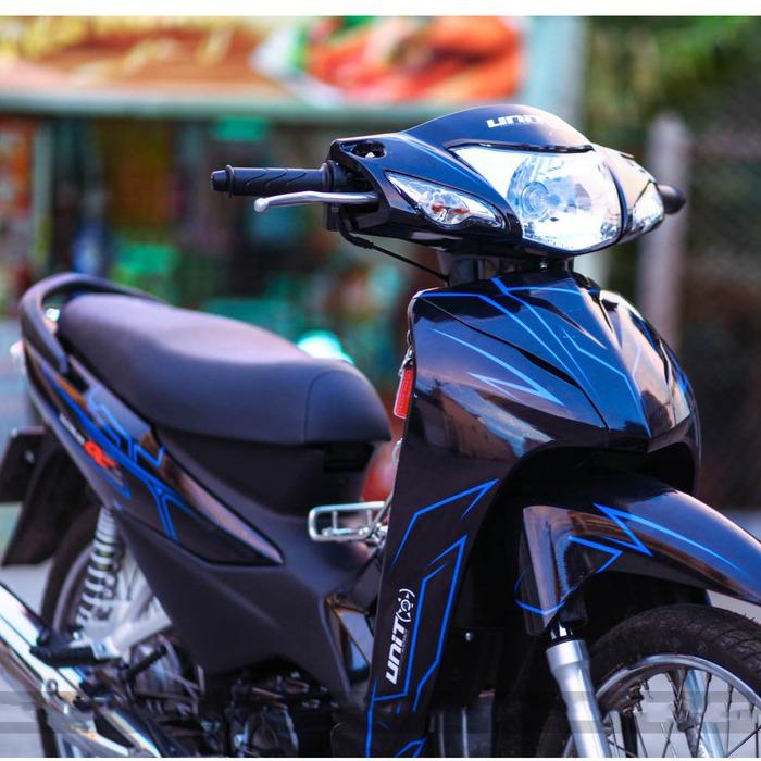  Tem Trùm Wave Đen Chỉ Xanh 100cc - 110cc Decal Nhãn Dán tem  xe wave 110 