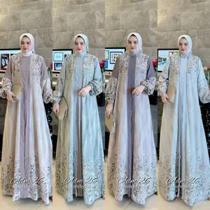 ADM 26 DRESS AMORE BY RUBY GAMIS MOTIF BUNGA BAHAN CERUTI MEWAH BUSUI FRIENDLY ALL SIZE JUMBO LENGAN BALON SAKU SAMPING SETELAN KERUDUNG