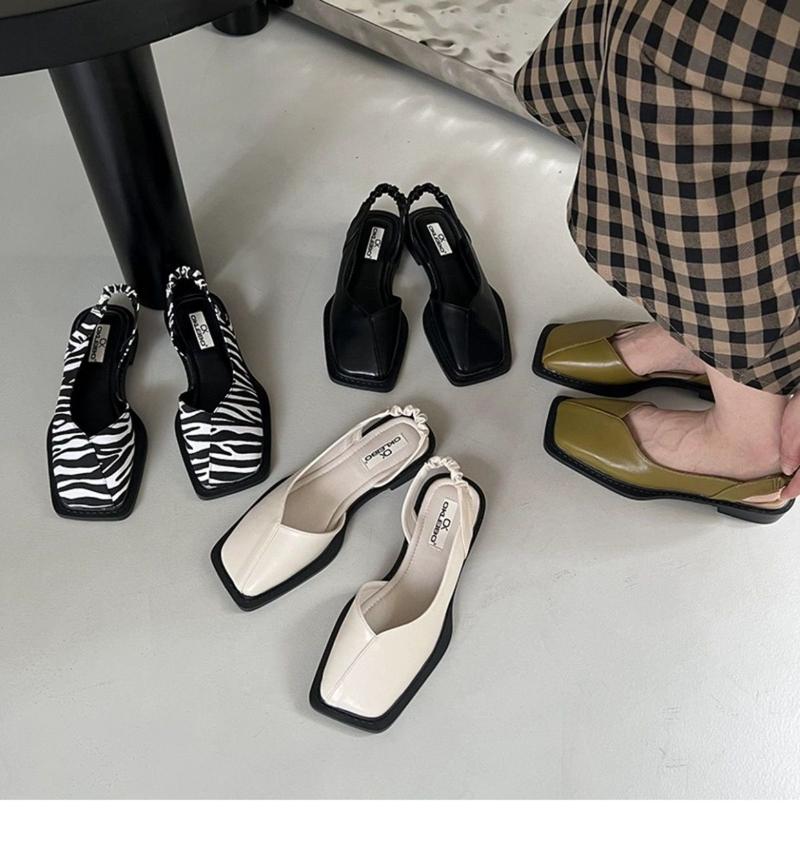 Product Introduction of Internet Celebrity Closed Toe Sandals for Women 2024 Spring and Summer New French Retro Flat Square Toe Shoes Niche Sandals Ins Fashion 3