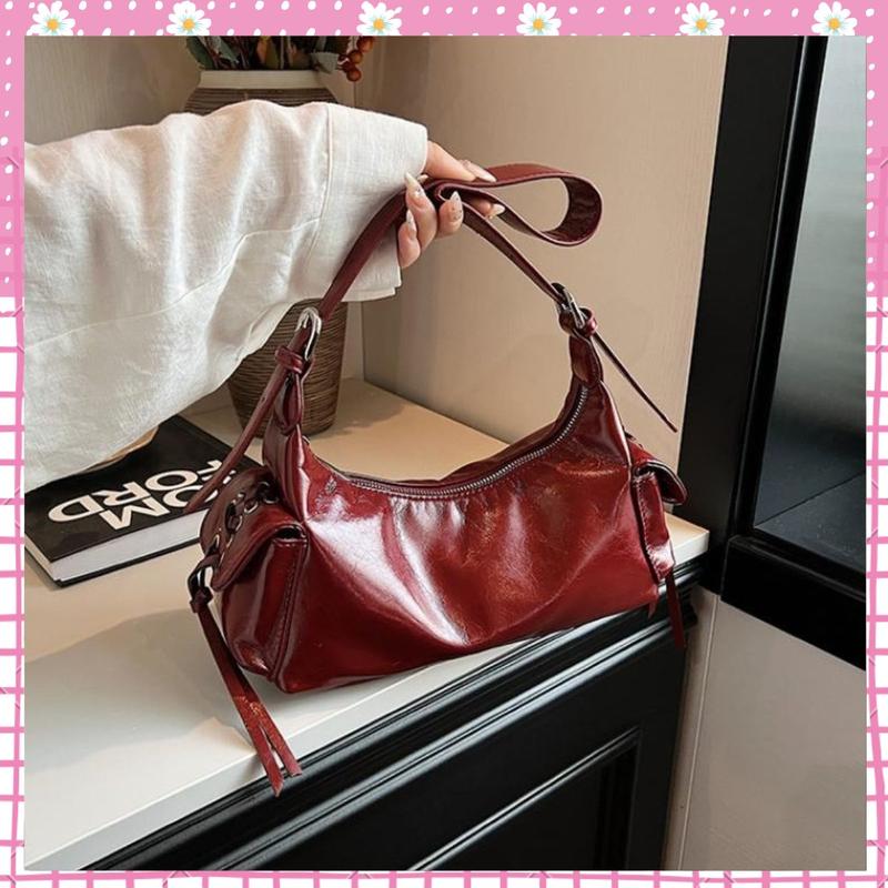 Túi xách nữ đeo vai túi kẹp nách da bóng dáng xinh thiết kế 2 ngăn sườn túi phong cách cá tính BHOL68 923