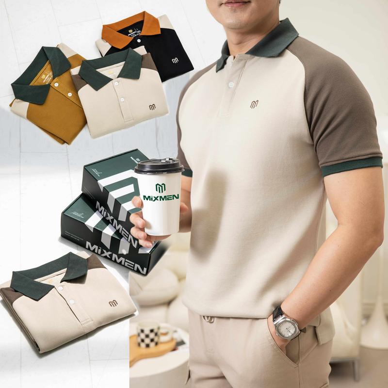Áo Polo Nam Mixmen HCM M-601 vải cá sấu cotton interlock xuất xịn chuẩn form nam tính thanh lịch cao cấp Big Size